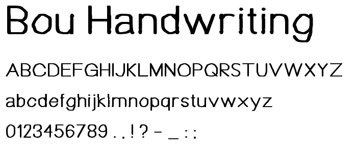 Bou Handwriting font